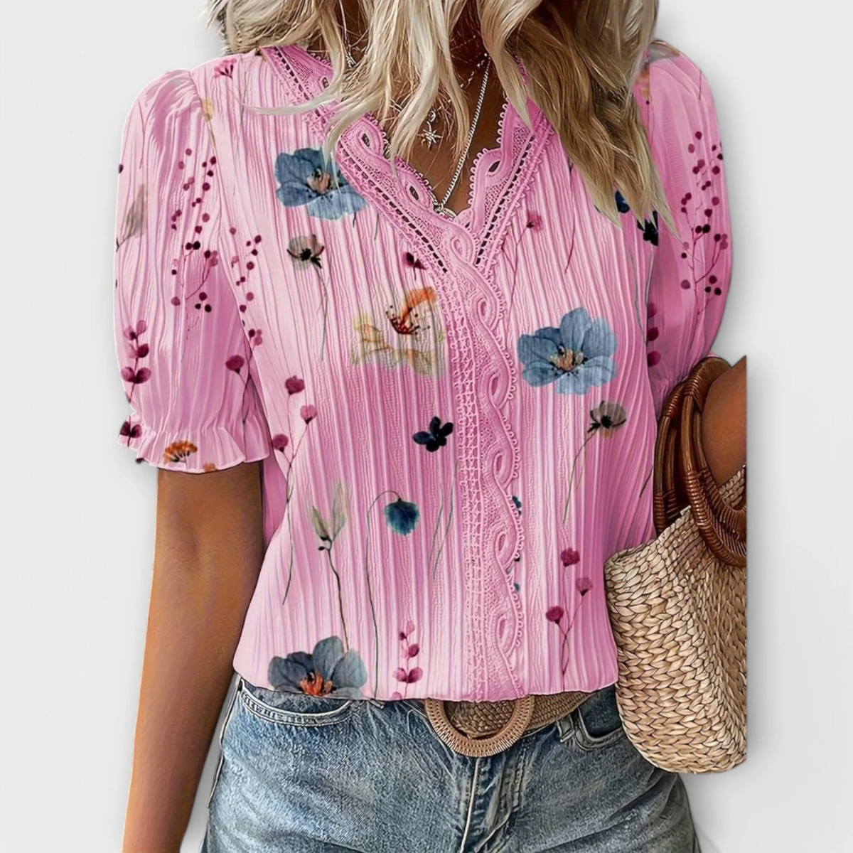 Emily - Blusa de Moda con Escote en V