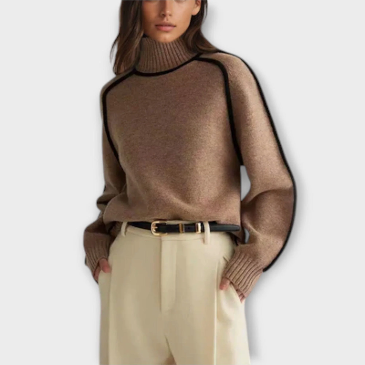 Emilie – Suéter de Cuello Alto Suave y Elegante