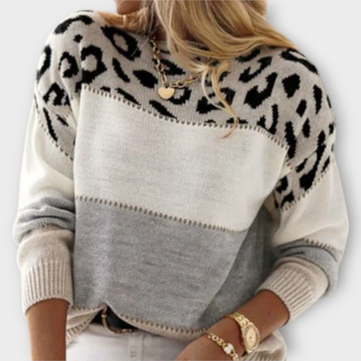 Cheyenne - Suéter Casual con Diseño de Leopardo