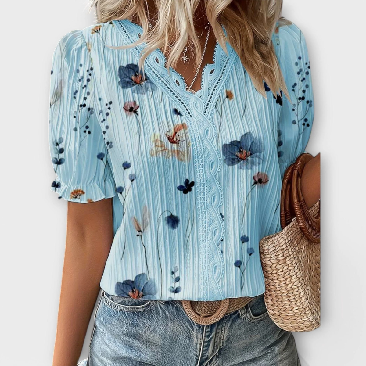 Emily - Blusa de Moda con Escote en V