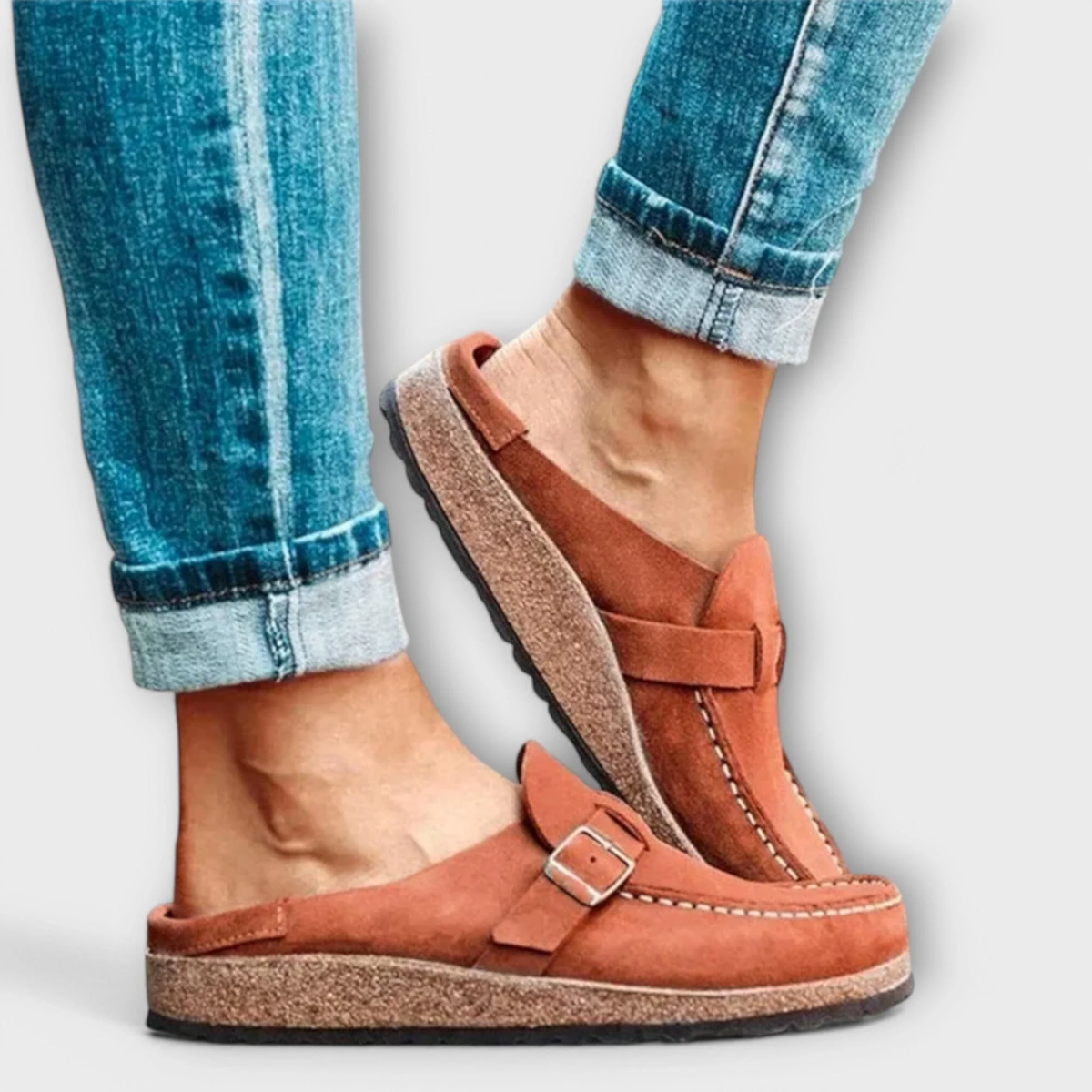 Mocasines para mujer con hebilla decorativa