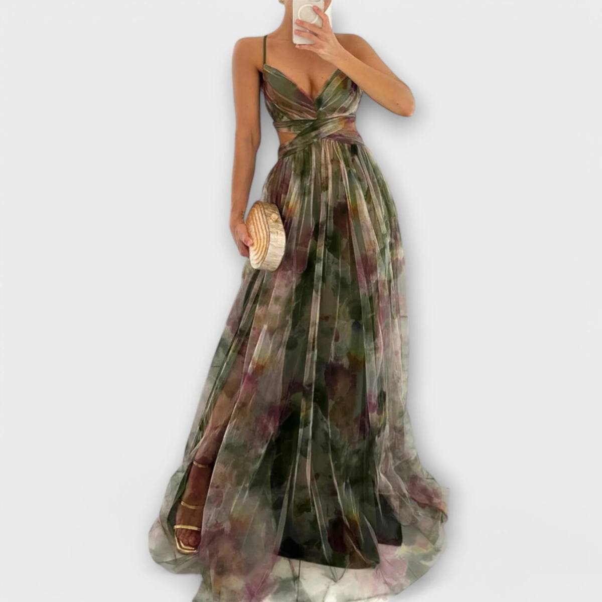 Annai – Vestido largo de malla: elegante y que realza la figura