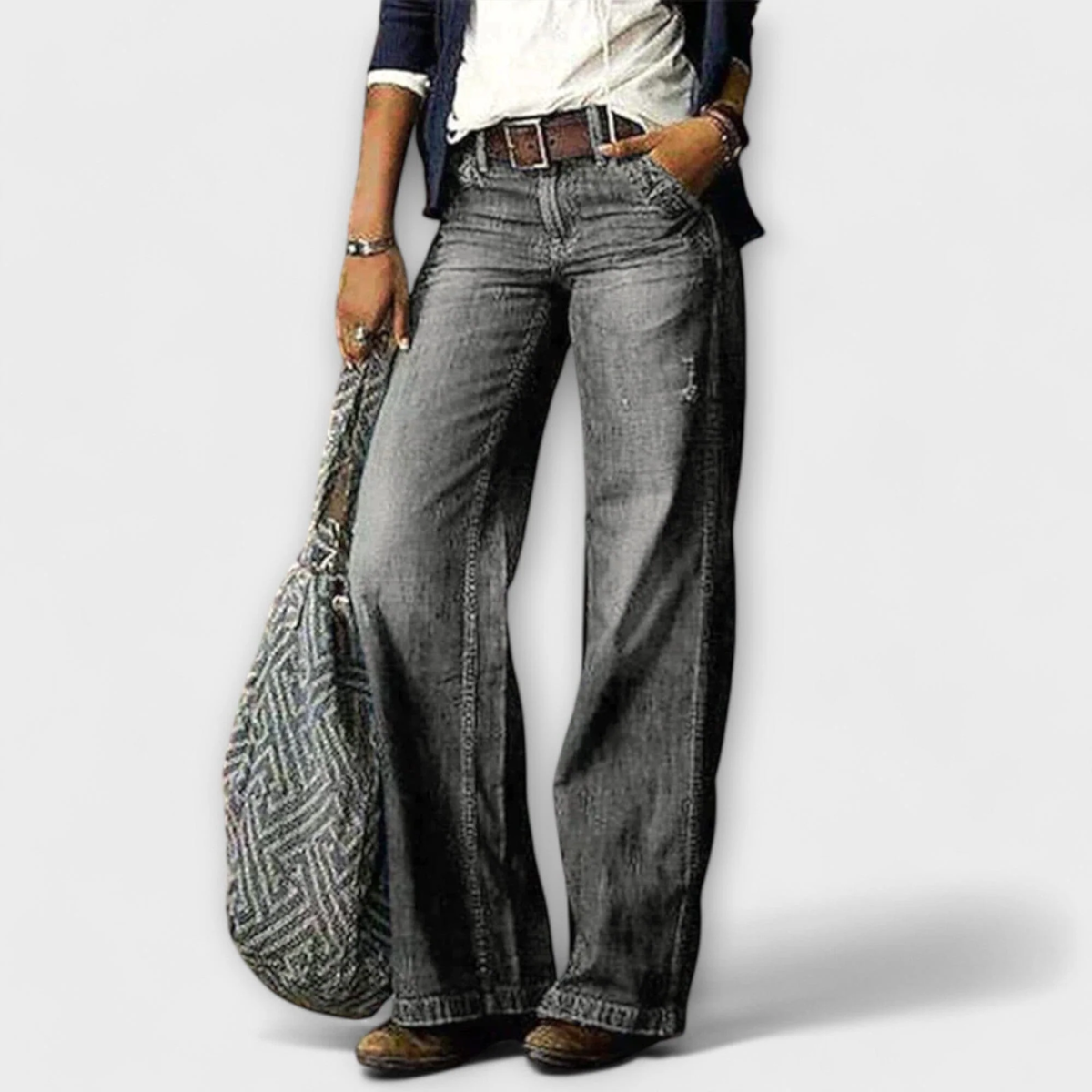 Cess – Pantalón de mezclilla de pierna ancha