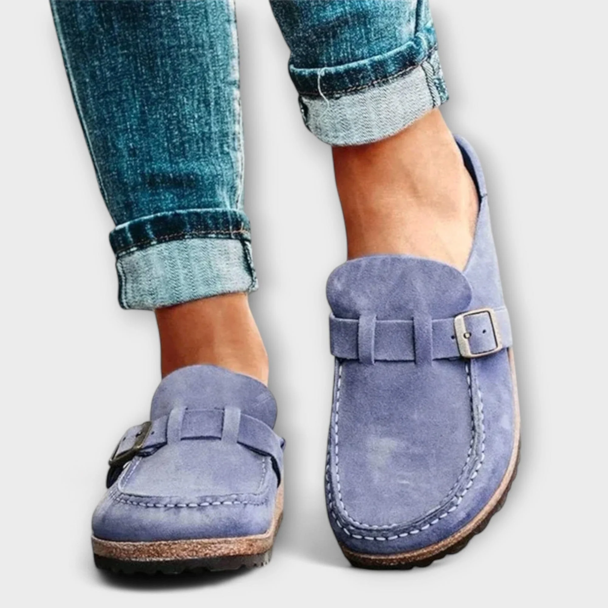 Mocasines para mujer con hebilla decorativa