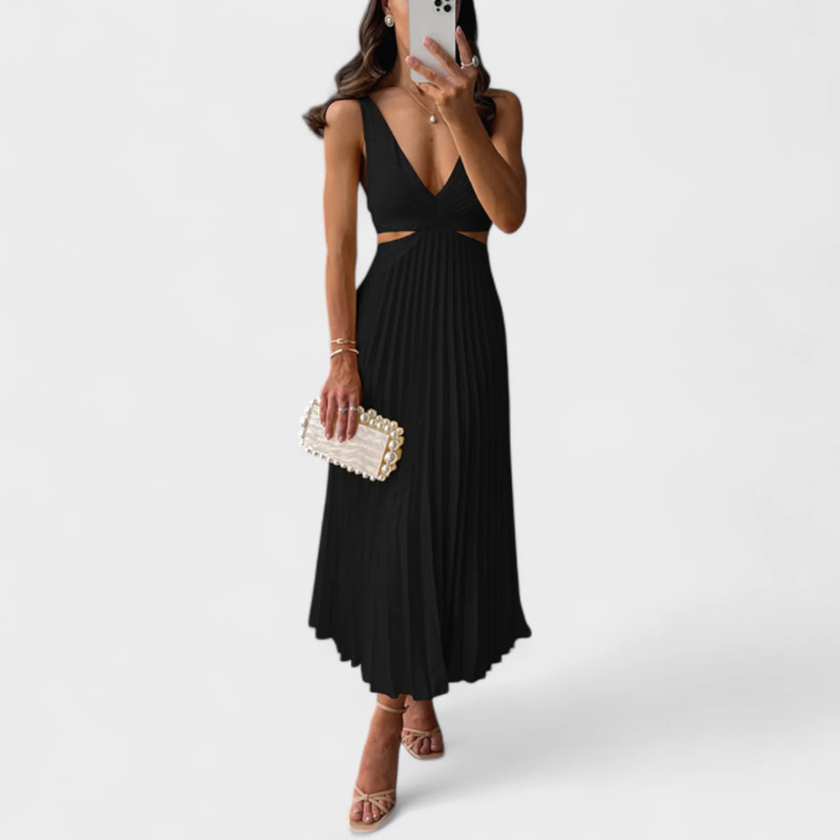 Eva – Vestido Plisado Midi