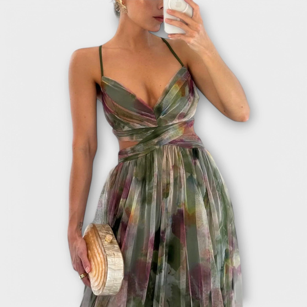 Annai – Vestido largo de malla: elegante y que realza la figura