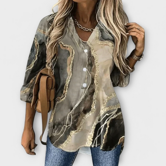 Filine - Elegancia y Singularidad en una Blusa para Mujer